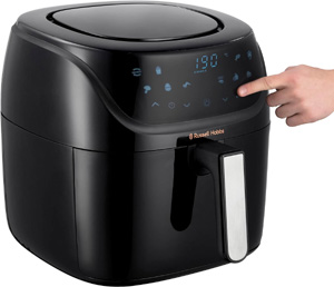 Russell Hobbs Freidora de Aire sin Aceite 8 litros, air fryer XXL, 10 programas, pantalla LED táctil, diseño compacto y capacidad máxima