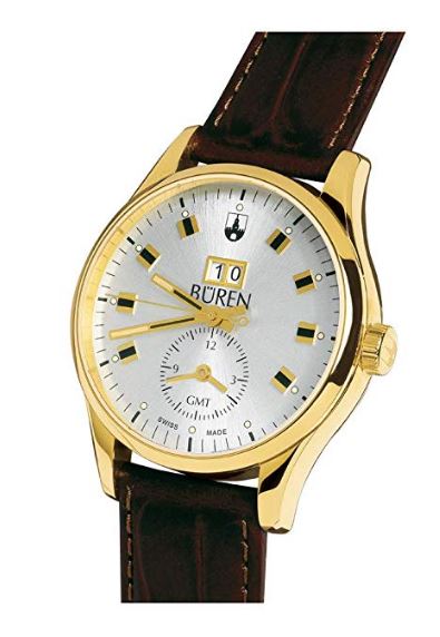 BÜREN 301028 - Reloj para Hombres, Correa de Cuero Color marrón