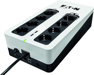 Eaton 3S UPS 700 DIN - Off-Line UPS - 3S700D - Sistema de alimentación ininterrumpida SAI - 700VA (8 Salidas Tipo DIN, 2 Puertos de carga USB Tipo A) - Off-Line