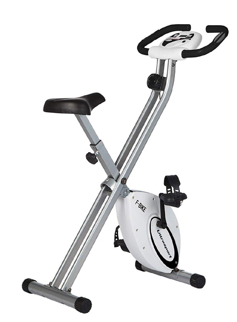 Bicicleta estática Ultrasport F-Bike 150/200B con sensores de Pulso de Mano, con/sin Respaldo, Plegable, Unisex