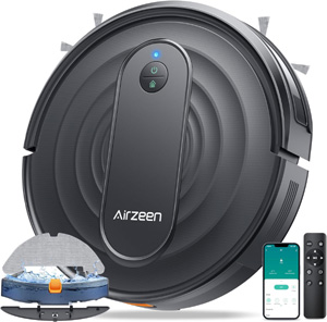 Airzeen Robot Aspirador y Fregasuelos, 3000Pa Succión, 3 en 1 Barrer, Aspirar y Trapear, Aspirador Robot con Auto Carpet Boost, App/Alexa/Control Remoto, Ideal para Pelo de Mascotas, Suelos Duros